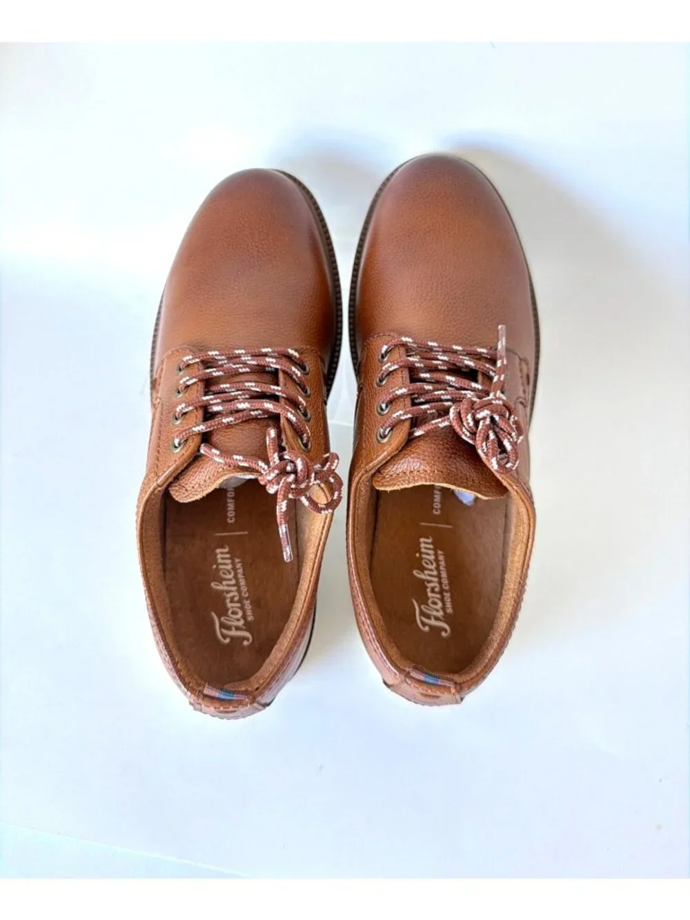 Florsheim Supacush Jr Cognac Brown Plain Toe Oxfords Kids Size 1.5